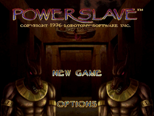 Powerslave title screen for Sega Saturn